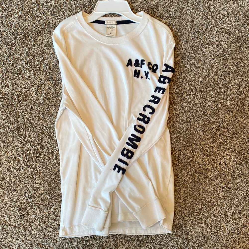 Abercrombie and Fitch white longsleeve shirt